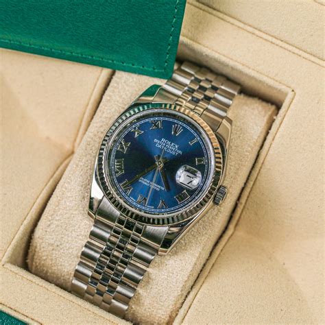 used rolex datejust blue dial|Rolex blue dial Datejust price.